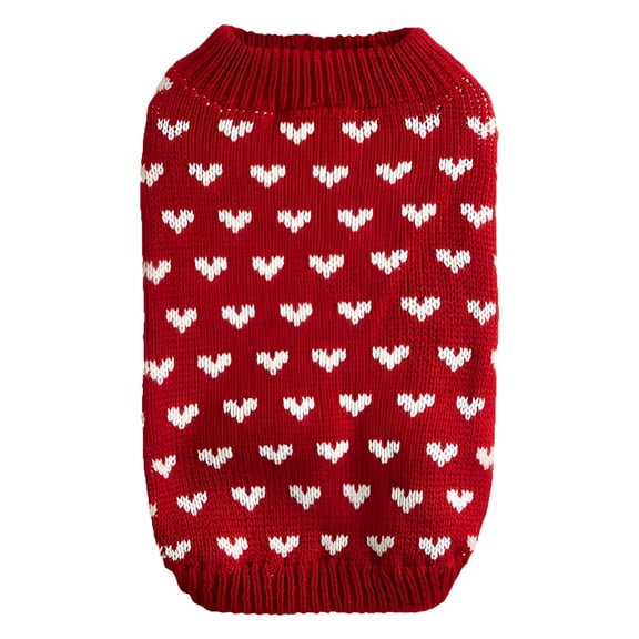 TELOLY 1Pcs Dog Sweater,Polyester Boy Dog Clothes,Kitten Clothes,Red,L