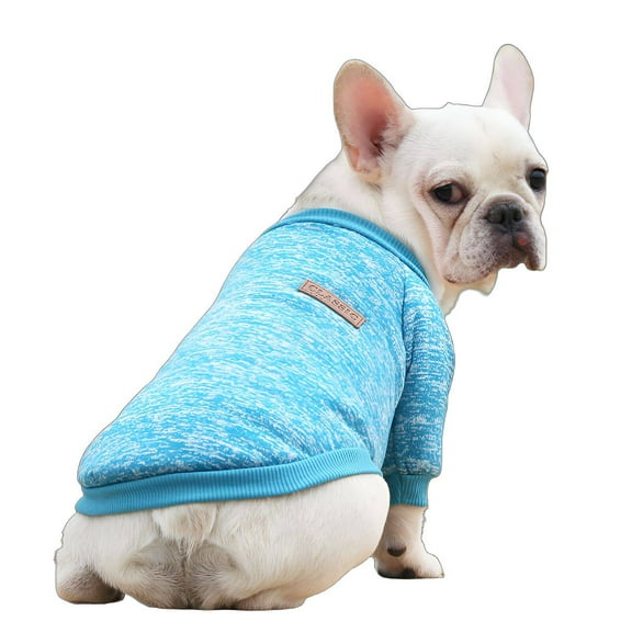 TELOLY Dog Sweater,Stretchy Collar Dog Sweaters for Small Dogs Male,Easy Slip-On Design Winter Dog Coat,S