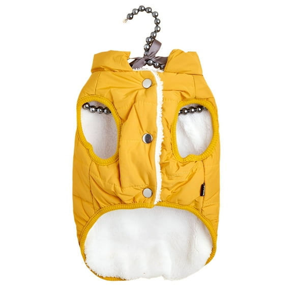 TELOLY Dog Winter Coat,Cold Weather Gear Dog Puffer Jacket,Waterproof Dog Coats for Small Dogs,Yellow,M