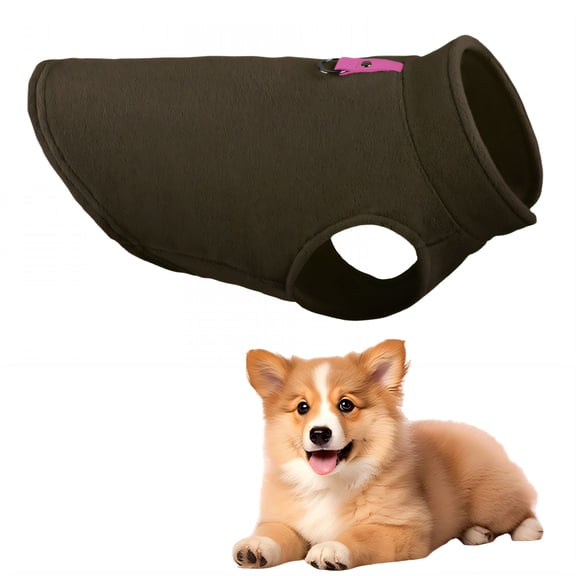 TELOLY 1Pcs Dog Winter Coat,Polyester Dog Jackets for Medium Dogs,Puppy Clothes,Brown,S