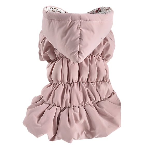 TELOLY 1Pcs Dog Winter Coat,Polyester Dog Clothes,Dog Coats for Medium Dogs,Pink,L