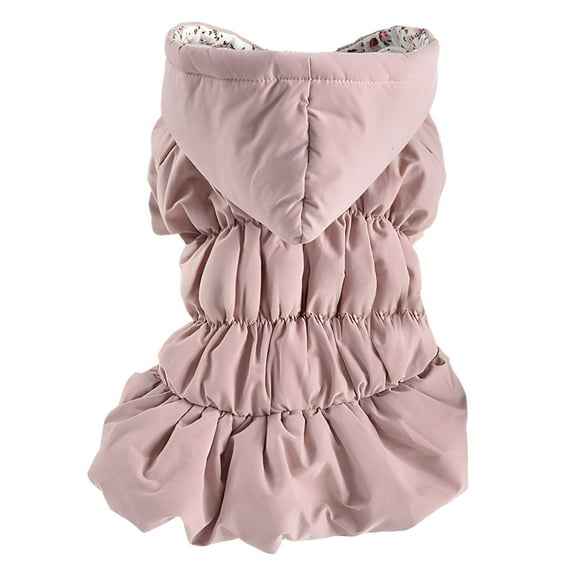 TELOLY 1Pcs Dog Winter Coat,Polyester Dog Vest,Dog Sweater,Pink,Xs