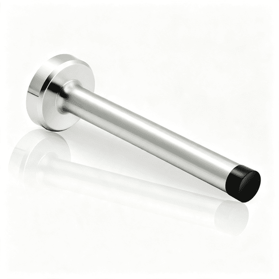 TELOLY Door Stopper,5In Long Door Stop Wall Mounted,Stainless Steel Brushed Satin Baseboard Doorstops Bumper Tips Baby Proof Extra Long Door Stoppers Extender,Silver