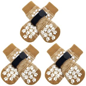 TELOLY Double Side Anti-Slip Dog Socks - Strong Traction Control on Hardwood Floor, Dog Booties for Hot Pavement, Paw Protector, Dog Shoes for Puppy Small Medium Large Senior Dogs