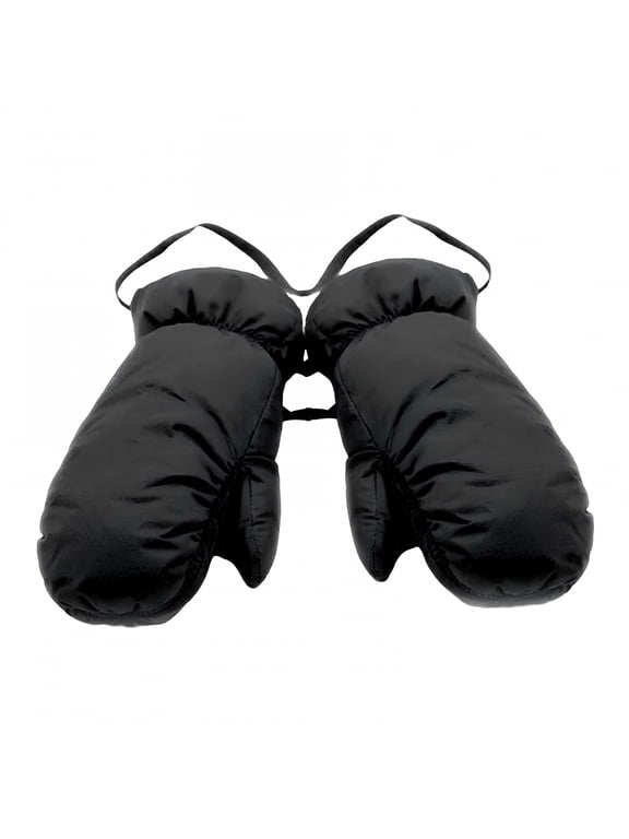 Down Mittens Cold Weather Gloves Thickened for Men Women Windproof Insulated Winter Snow Mittens Ski Mittens for Snowboarding Black L