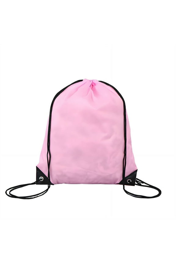 Drawstring Backpack Wide Storage Drawstring Bags Ultra-Portable Adjustable Straps Draw String Back Bag Style4 Pink