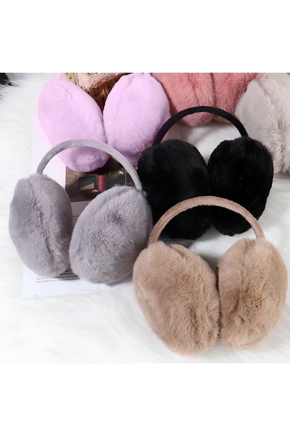 Ear Muff Thick Lightweight Fuzzy Anti-deformation Ear Warmer Black