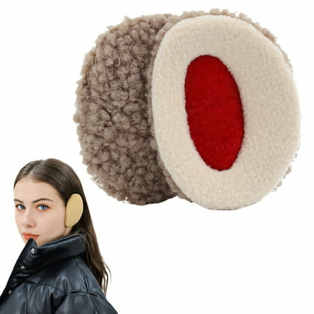 TELOLY Ear Muffs,Dual Blow Suction,Complete Cleaning Mode Earmuffs for Women Winter,Cold Weather Shield Ear Muffs,Brown,M