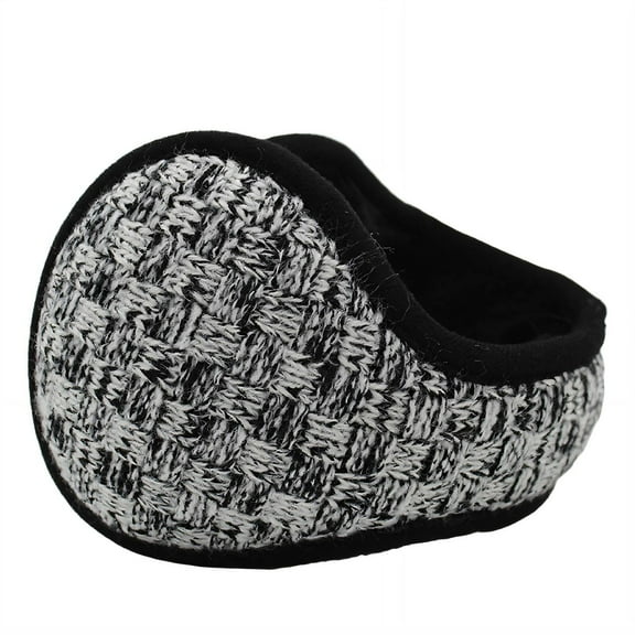 TELOLY Ear Muffs for Winter Women,Suitable for Fishing,Motorcycle Riding,Hiking Womens Ear Muffs,Not Convenient to Fall Off Ear Muffs for Kids,Knitted Black and White Plaid