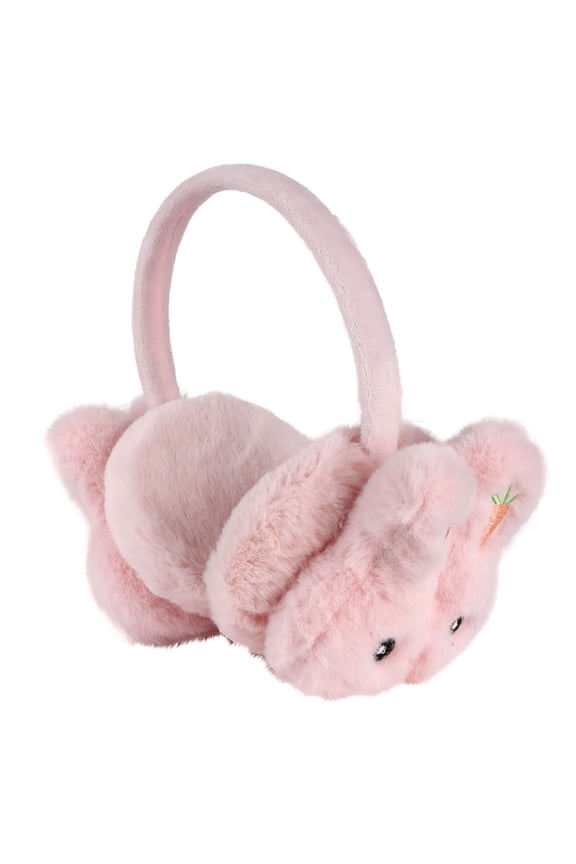 Ear Muffs for Adults and Children, Winter Warm Plush Earmuffs to Protect Ears from Freezing, Rabbit Pattern, Pink