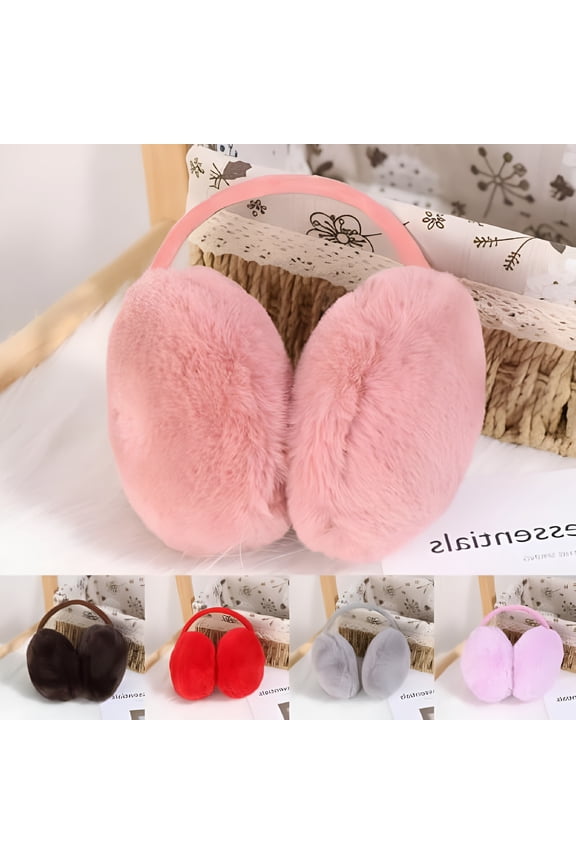 Ear Muffs for Women - Winter Ear Warmers - Soft & Warm Knit Furry Fleece Earmuffs - Ear Covers for Cold Weather