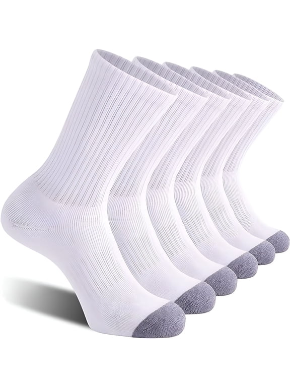 Elastic Cotton Socks Basketball Sports Mid-Calf Socks Spring and Summer Men's White Long Socks - 5 Packs