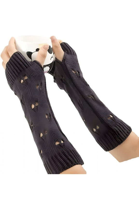 Fairy Grunge Gloves Alt Emo Goth Accessories Fingerless Ripped Long Sleeve Arm Warmers