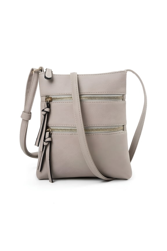 Fashion Crossbody Purse for Women - Small Crossover Long Over the Shoulder Sling Women's Purses and Handbags - Light Grey