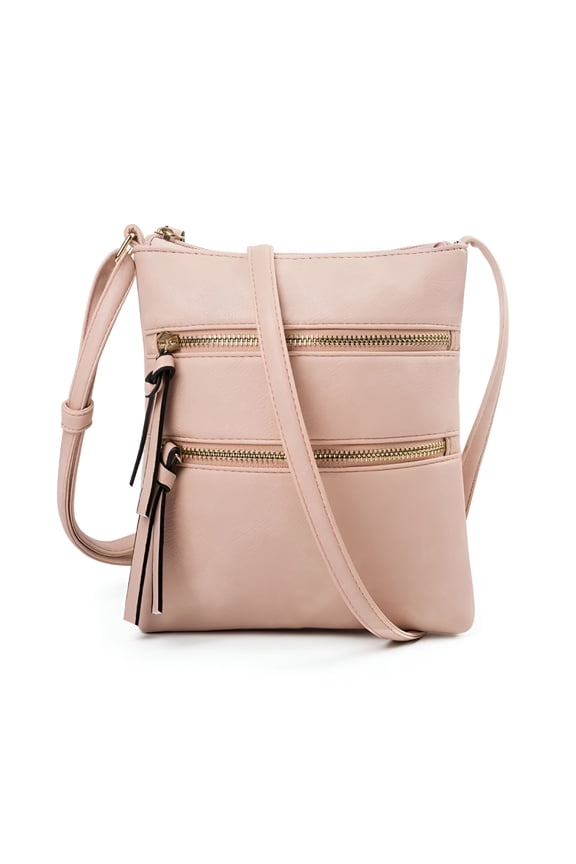 Fashion Crossbody Purse for Women - Small Crossover Long Over the Shoulder Sling Women's Purses and Handbags - Light Pink