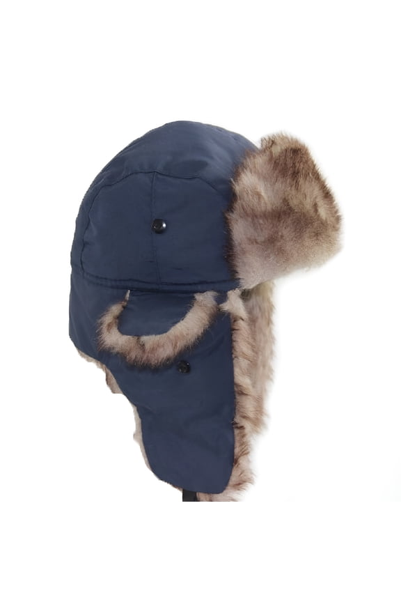 Faux Fur Bomber Trapper Hat for Men Cotton Warm Ushanka Russian Hat