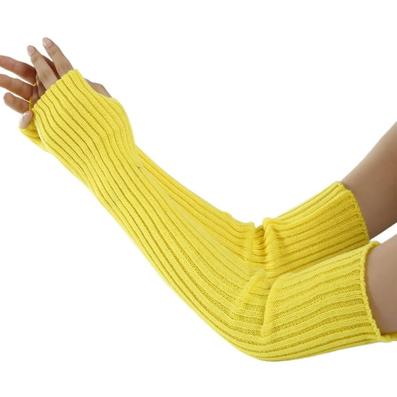 TELOLY Fingerless Gloves Snow-Resistant Fingerless Gloves for Women Long-Wear Comfort Warm Gloves Easy Maintenance Yellow
