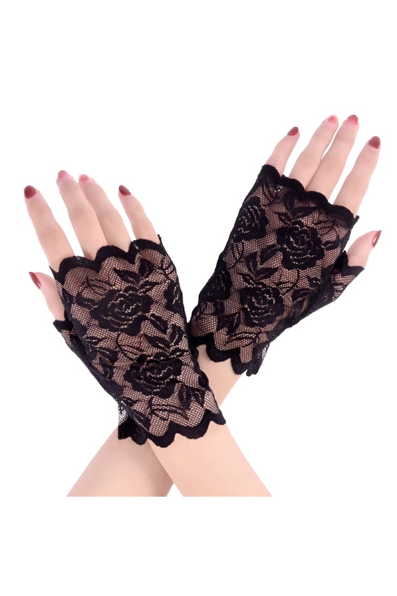 Fingerless Sun Gloves for Women UV Protection Black