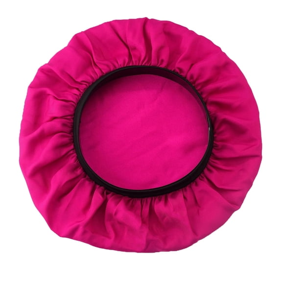TELOLY Firstline Evolve Fuchsia Satin Wide Edge Bonnet,Pink Large Fit,Edge Control Headband,Breathable,For Thick Textured Hair,Nighttime Use Satin Bonnet for Sleeping