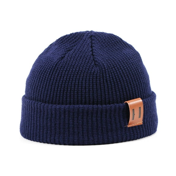 TELOLY Fleece Beanie Thick and Warm Men Beanies Wonen Simple and Versatile Design Knit Hats for Men Tibetan Blue