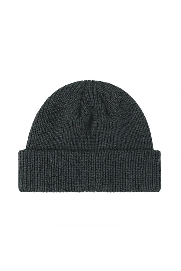 Fisherman Beanie,Ribbed Cuff Design Beanie Hats for Men,Smooth Casual Style Ski Hat,Green