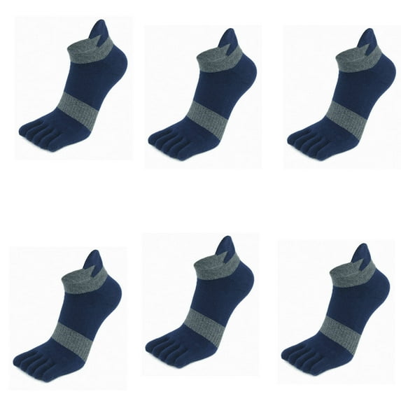 TELOLY Five Finger Socks,Ankle Socks,Soft Cotton Socks,Reinforced Five Finger Socks for Smooth Movement