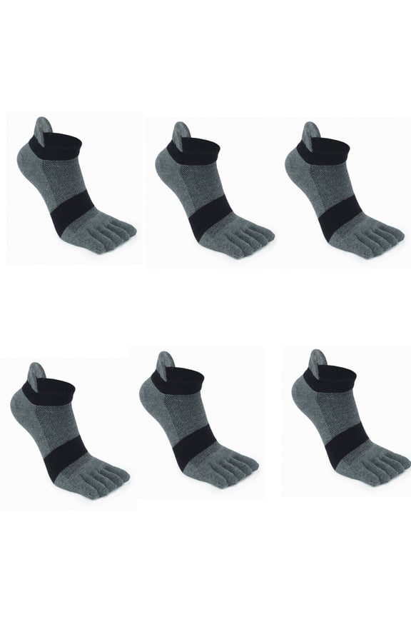 Five Finger Socks Cotton Ankle Socks with Long Lasting Antibacterial Properties, Reinforced Toe and Heel for Running Walking Sports Gym Hiking Outdoor Activities, Breathable Moisture Wicking