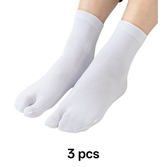 TELOLY Flip Flop Socks,Casual Toe Socks Women,Soft and Delicate Tabi Socks,White