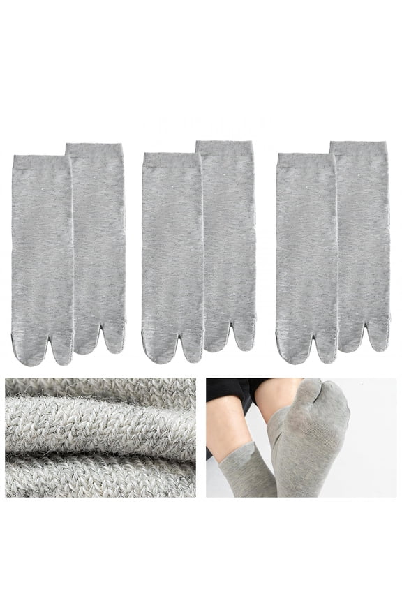 Flip Flop Socks,High-Quality Cotton Blend Toe Socks Women,Comfortable Fit Tabi Socks,Gray