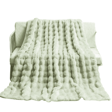 TELOLY Fluffy Blanket Efficient Warmth Thick Blanket Stylish Fit All-Season Use Sand Cloud,Green-27*39In