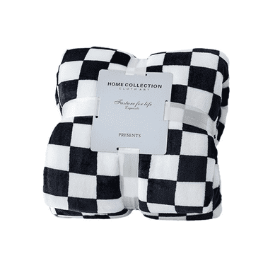 TELOLY Fluffy Blanket Soft to the Touch Fuzzy Blankets Breathable Fabric Efficient Warmth Flannel Blanket,Black-27*39In