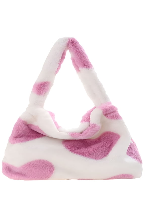 Fluffy Tote Bag Shoulder Bag Ladies Furry Tote Bag Large Cute Plush Bag Women Fluffy Purse for Autumn and Winter