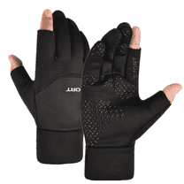 TELOLY Football Gloves Lasting Warmth Football Gloves Quality Fabric Youth Football Gloves Breathable Black L