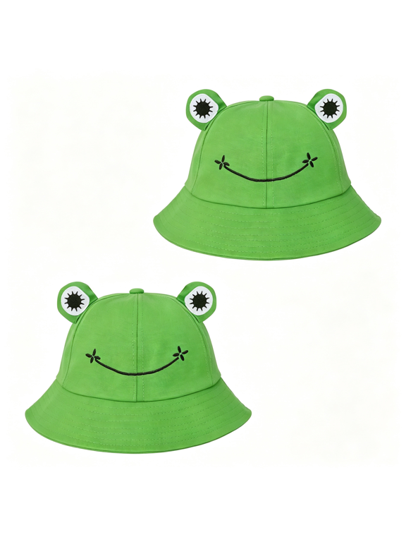 Frog Hat for Adult Teens, Frog Bucket Hat for Men Women | Cute Cotton Bucket Hat Funny Hat Fisherman Hat, Adjustable Frog Cotton Bucket Hat for Fishing, Hiking, Camping, Beach,Outdoor