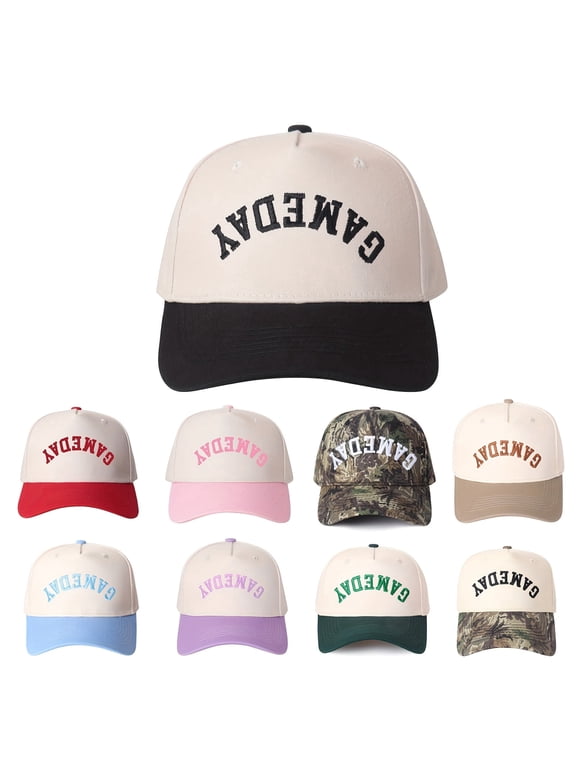 Fun "Gameday" Upside Down Trucker Cap Reversible Novelty Hat Adjustable Snapback Trucker Hats for Women and Men Game Day Essential