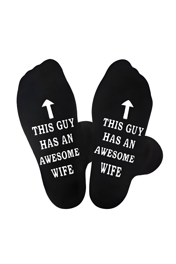 Funny Socks,This Guy Has Wife Socks Husband Socks Funny Saying Letters Print Socks Men Valentines Day