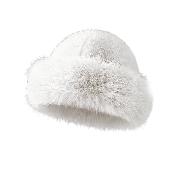 TELOLY Fur Hat Classic Style Of Mongolian Hat Fur Hat For Women Suitable For Various Settings Faux Fur Hat White