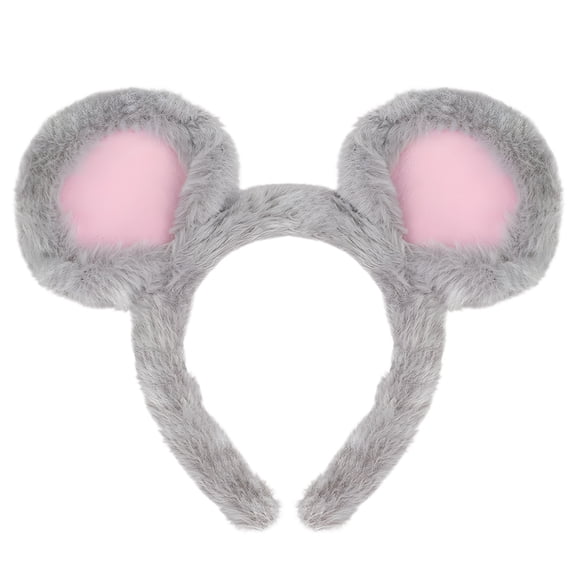 TELOLY Furry Headband,Plush Mouse Ears Furry Head,Cute and Creative Fur Headbands for Women,Headband for Washing Face,Makeup,Skincare,Cosplay and Performances