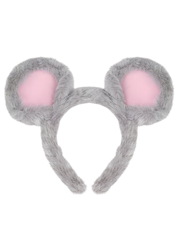 Furry Headband,Plush Mouse Ears Furry Head,Cute and Creative Fur Headbands for Women,Headband for Washing Face,Makeup,Skincare,Cosplay and Performances