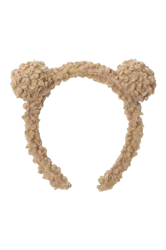 Furry Headband,Sweet Cute Bear Ears,Fluffy and Soft Hair Headband,Headband for Washing Face,Daily Skincare and Holiday Parties,Khaki
