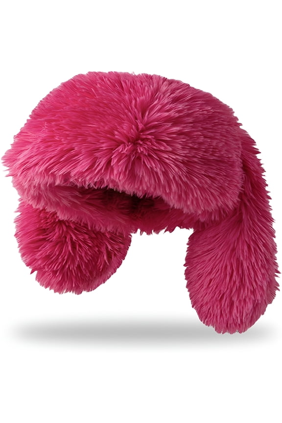 Fuzzy Bunny Hat for Women Girls Cute Furry Beanie with Ears Long Rabbit Ears Hat for Festival, Easter, Party, Pink Bunny Ears Hat
