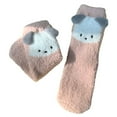 thumbnail image 1 of TELOLY Fuzzy Socks for Women,Seamless Toe Design Knee High Socks,No-Pressure Fit Long Socks,Pink, 1 of 5
