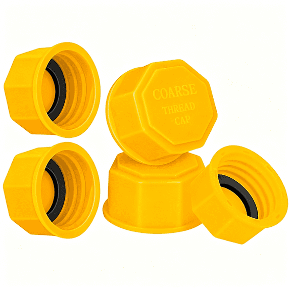 TELOLY Gas Can Cap,5 Gallon Replacement Lids with Coarse Thread for Gasoline,Diesel & Fluids,Fit Most 1/2/3/5 Gallon Gas Cans,Plastic Hdpe Gas Tank Lids,5Pcs