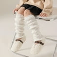 thumbnail image 1 of TELOLY Girls Leg Warmers Christmas Winter Leg Warmers Knit Solid Color Leg Warmers Knee High Leg Warmers for Kids Girls, 1 of 7