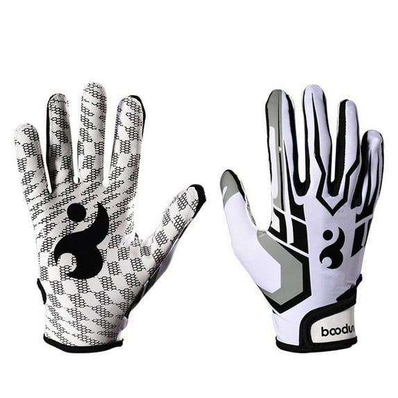 TELOLY Goalie Gloves Cold&Windproof Goalkeeper Gloves Soft Inside Lining Youth Football Gloves Keeps Hands Warm White S