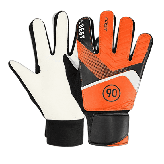 TELOLY Goalie Gloves Insulated Goalkeeper Gloves Fashionable Youth Football Gloves Winter-Ready Orange 16-17cm