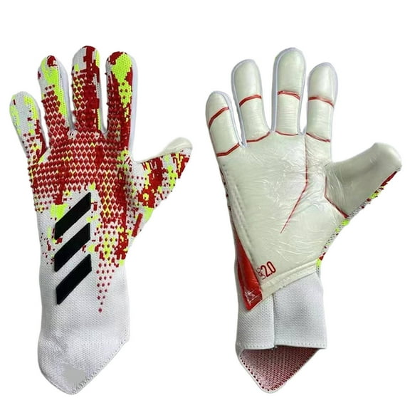 TELOLY Goalie Gloves Keeps Hands Dry Goalkeeper Gloves Sleek&Modern Youth Football Gloves Elegant Design Red&Green