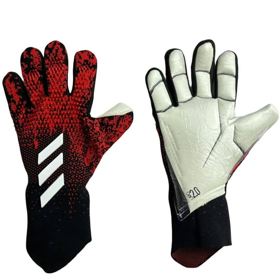 TELOLY Goalie Gloves Minimal Bulk Goalkeeper Gloves Everyday Comfort Youth Football Gloves Double Warmth Black&Red