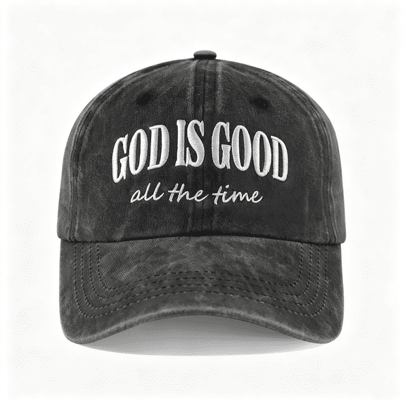 TELOLY God Is Good All the Time Hat for Men Women,Adjustable Cotton Embroidered Jesus Christian Faith Baseball Cap Christian Hats
