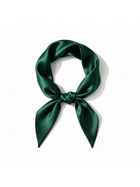 Green Satin Neck Scarf for Women-Silk Feeling Square 27X27In for Hair,Handkerchief&Head Wrap Neck Scarf
